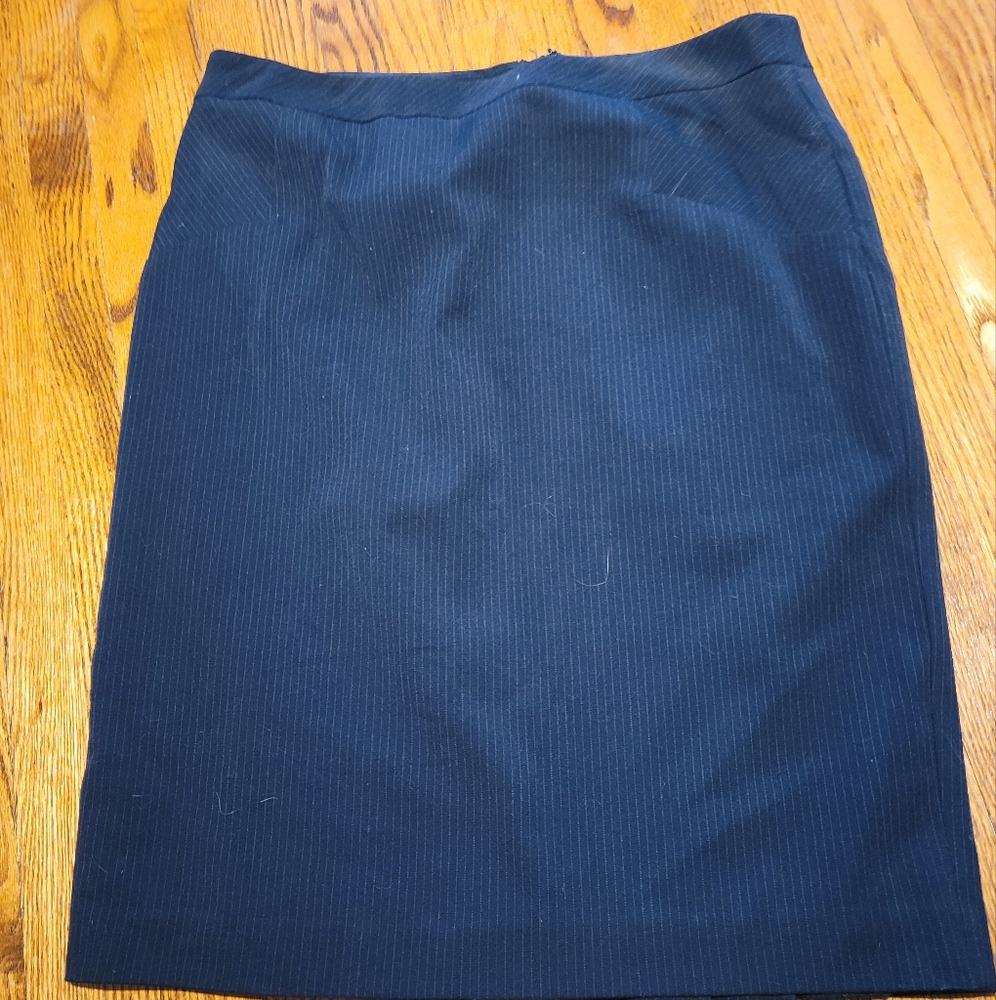 Blue pinstripe skirt